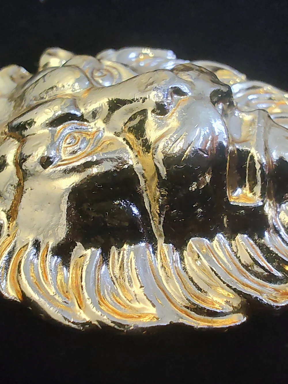 Gold Lion Head Pendant Large